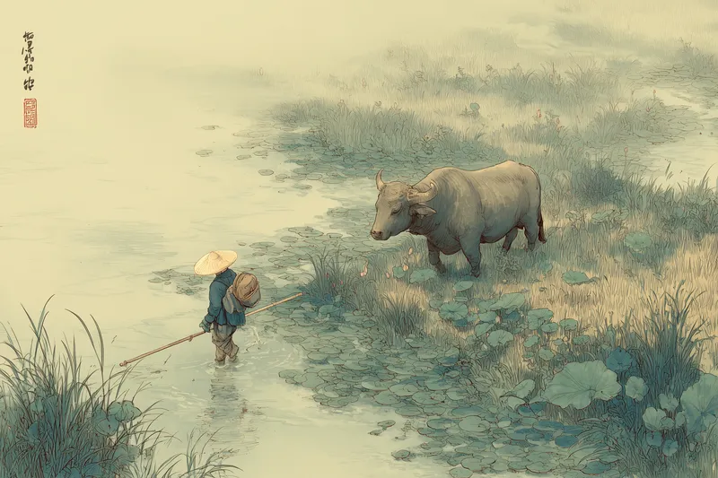 Farmer Leading An Ox wallpaper