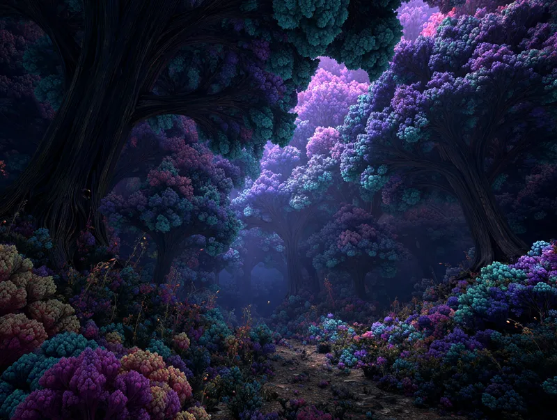 Deep Dark Fractal Forest wallpaper