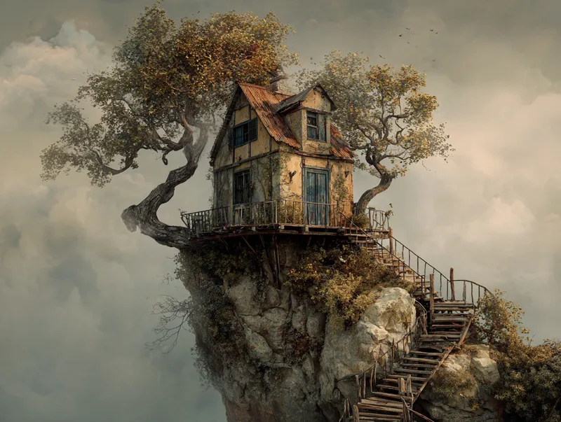 Treehouse and Sky wallpaper