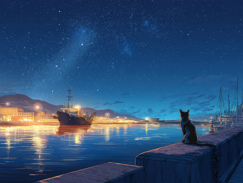 Cat by the Sea wallpaper