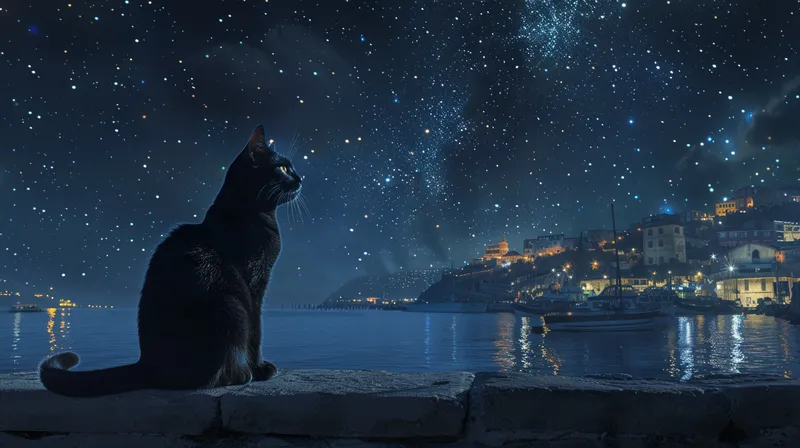 cat by the sea wallpaper