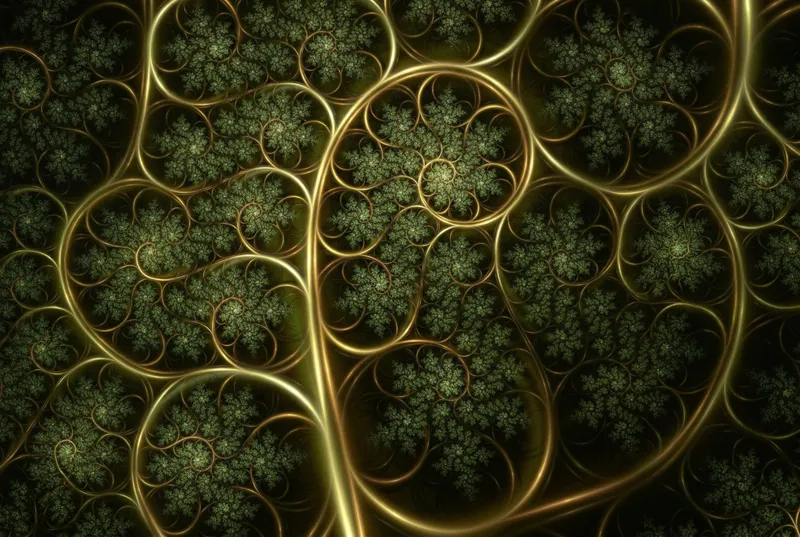 Ogranic Golden Fractal wallpaper