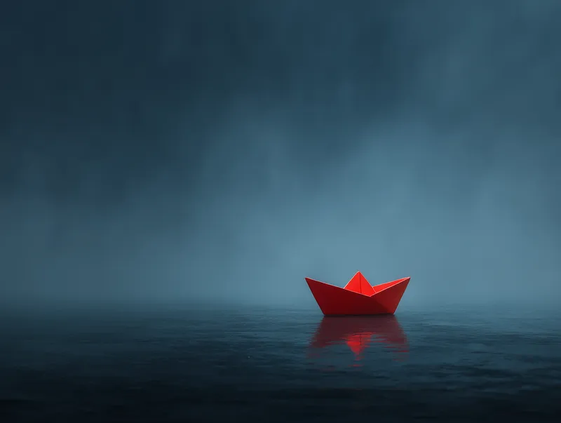Red Paper Boat wallpaper