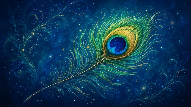 Celestial Peacock Feather wallpaper