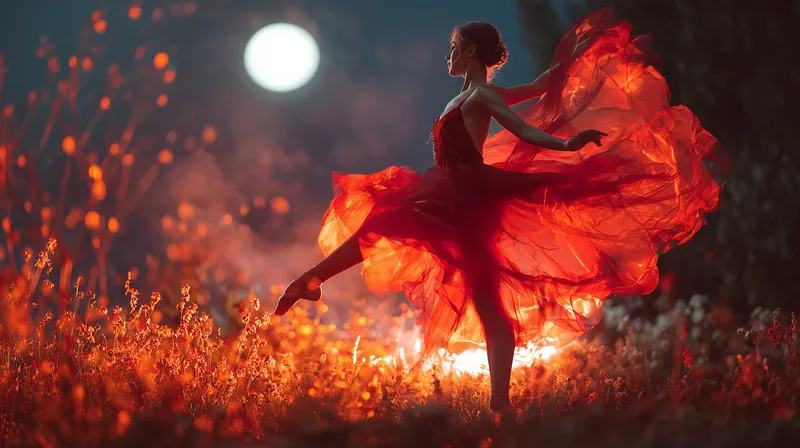 Crimson Ballet Under the Moon wallpaper