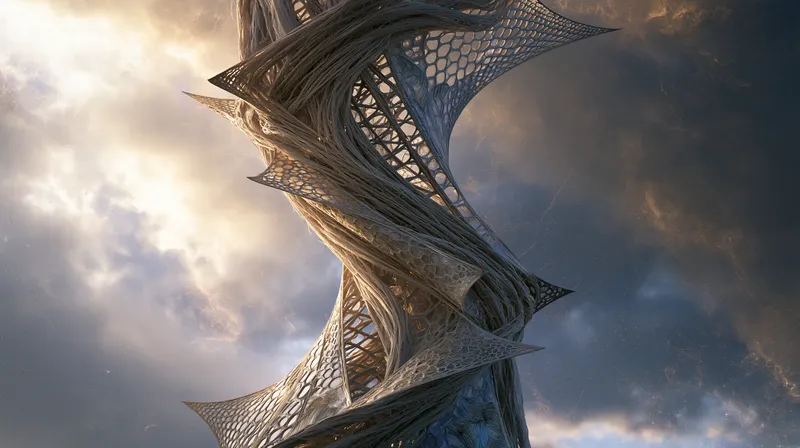 Celestial Lattice Tower wallpaper