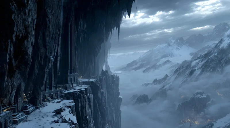 Frozen Citadel at the Edge of the World wallpaper