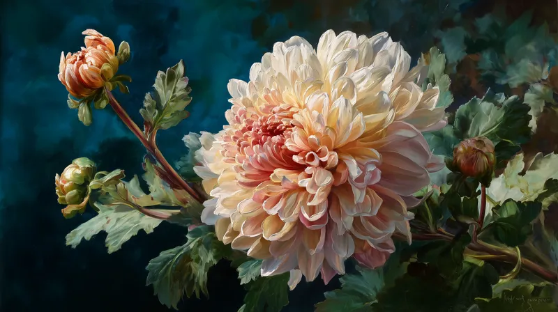 Ivory Bloom in Oils wallpaper