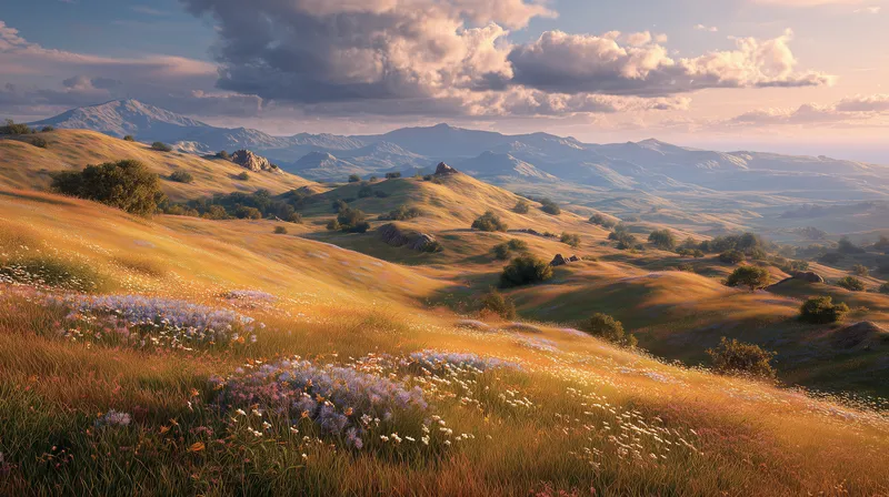 Golden Hour Meadow wallpaper