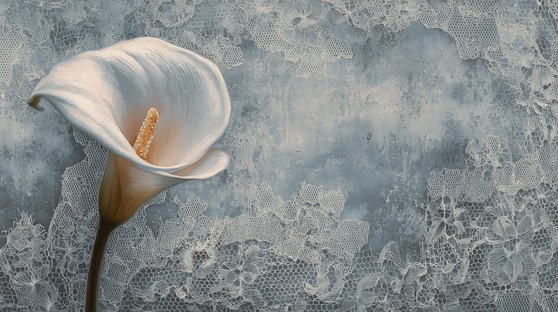 Calla Lily on Lace wallpaper