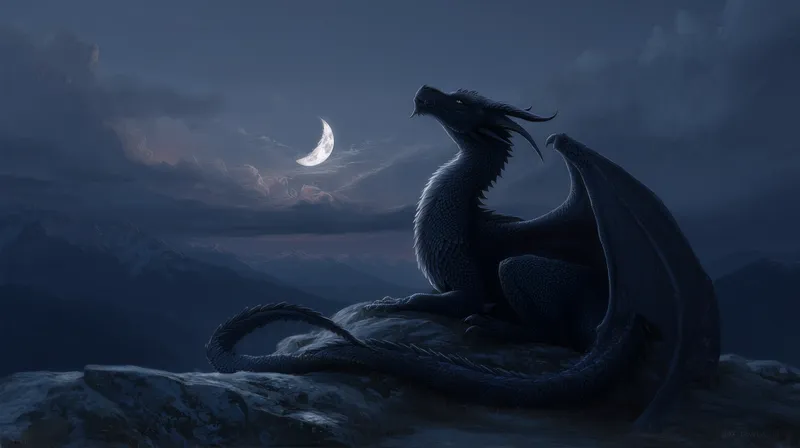 Moonlit Dragon wallpaper