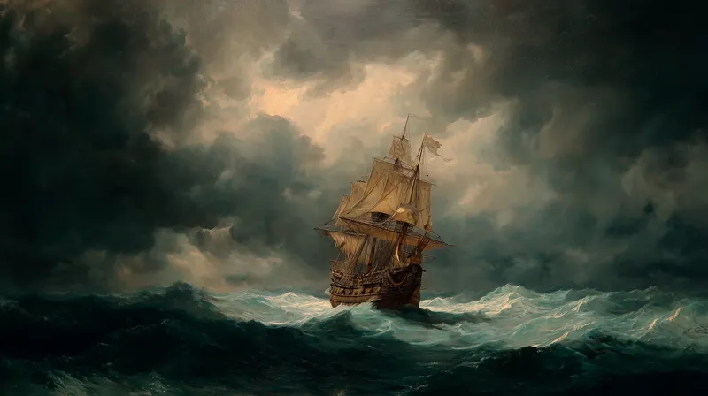 Storm-Tossed Galleon wallpaper
