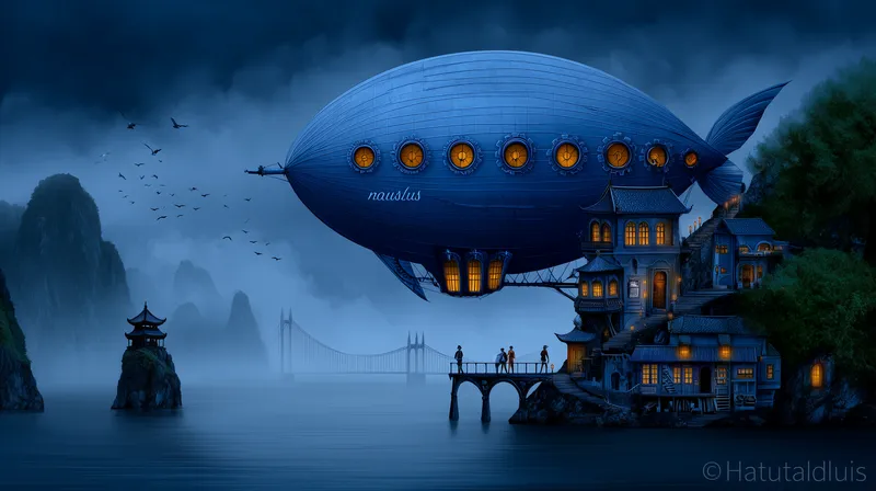 Nautilus Over Misty Waters wallpaper