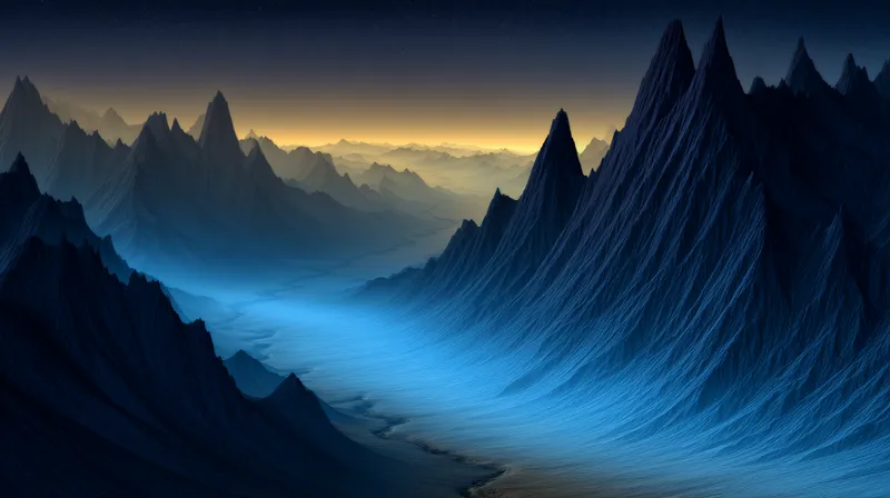 Blue Valley of Jagged Peaks wallpaper