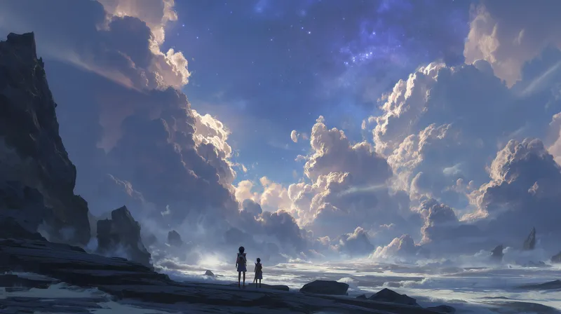 Stargazers at the Edge of Infinity wallpaper