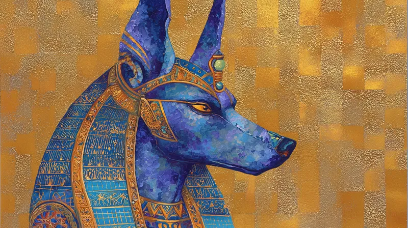 Anubis in Lapis and Gold wallpaper