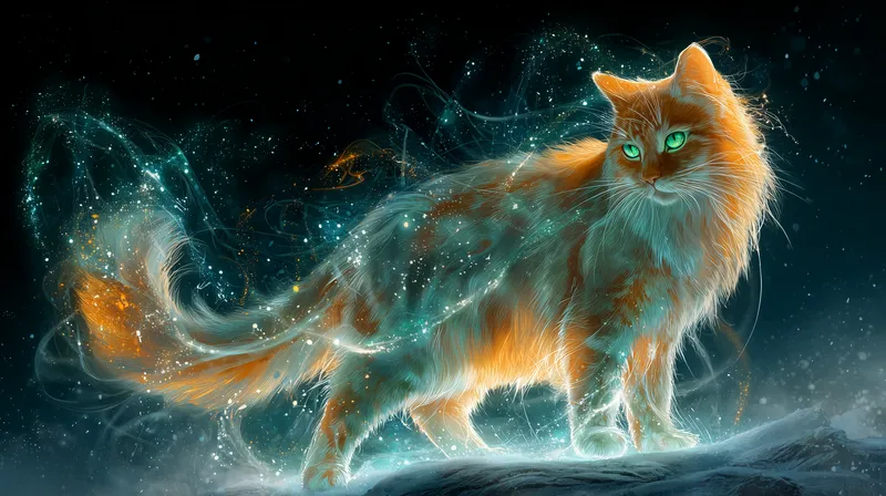 Celestial Fire Cat wallpaper