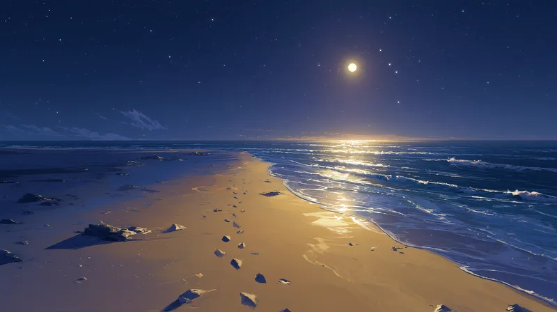 Moonlit Shore wallpaper