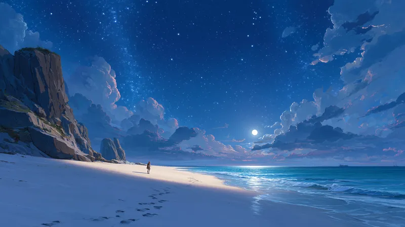 Moonlit Shore wallpaper