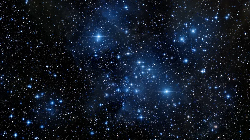 Pleiades Star Cluster in Deep Blue Space wallpaper