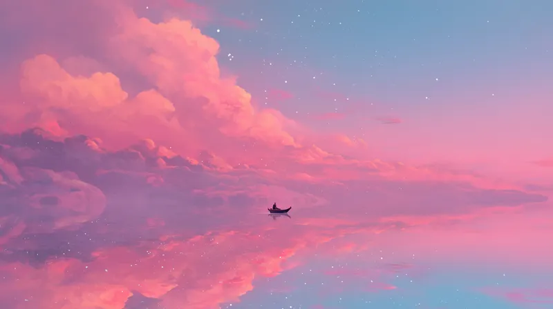 Sailing Through a Cotton Candy Sky wallpaper
