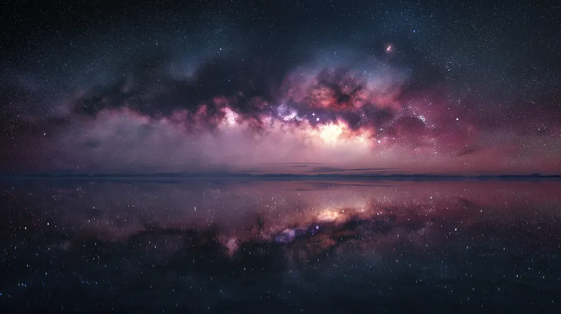 Milky Way Reflected in Still Waters wallpaper