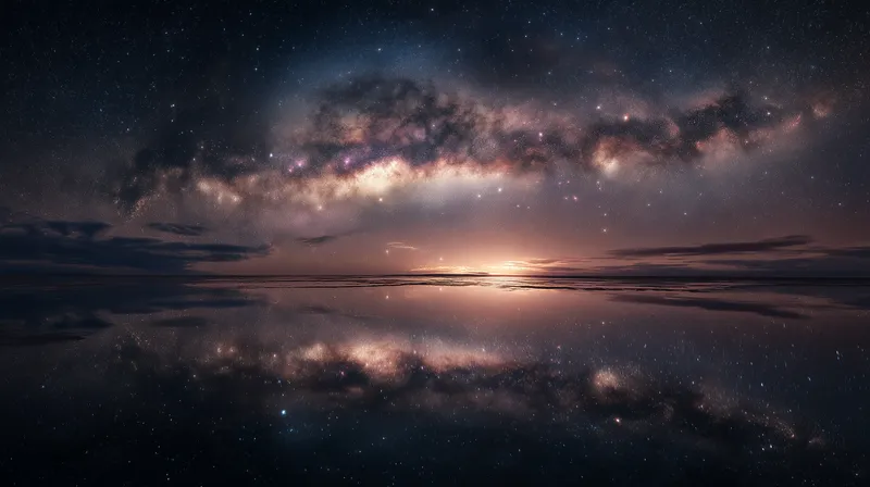 Milky Way Reflected in Still Waters wallpaper