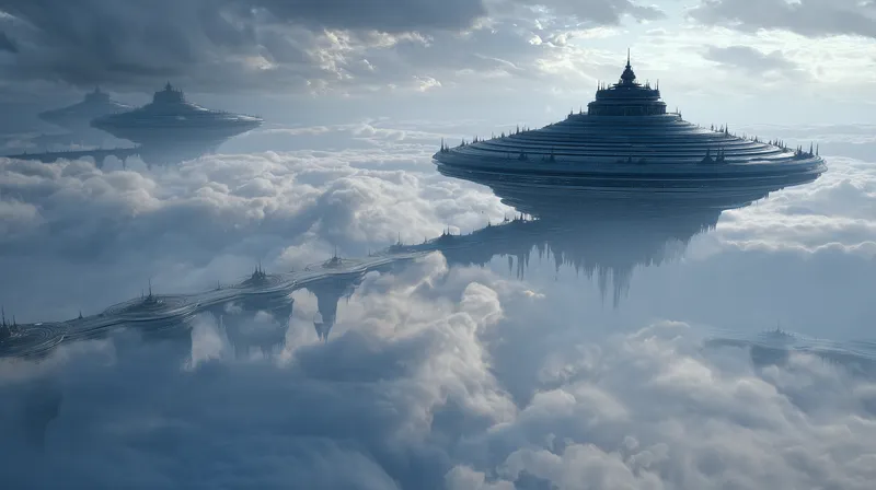 Floating Citadels Above the Clouds wallpaper