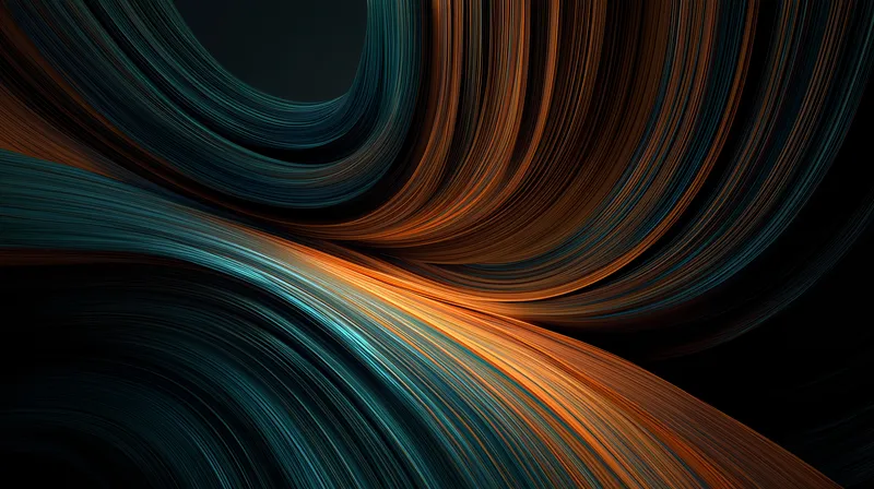 Teal and Amber Flow wallpaper