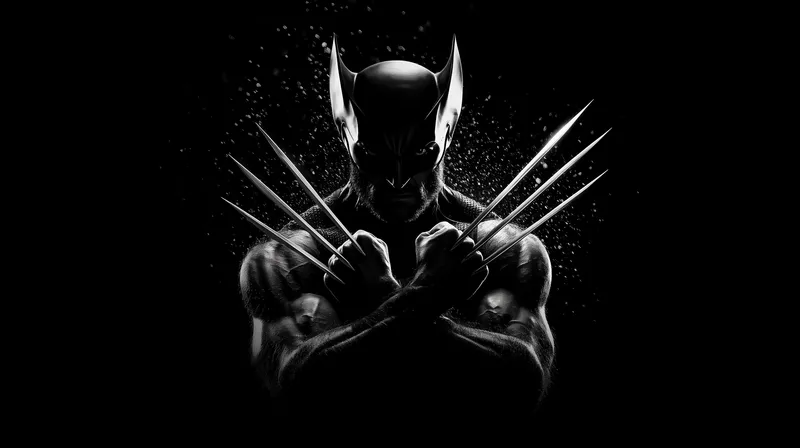 Wolverine Claws Crossed in Darkness wallpaper