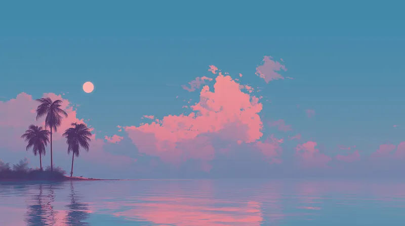 Tropical Dusk Reverie wallpaper