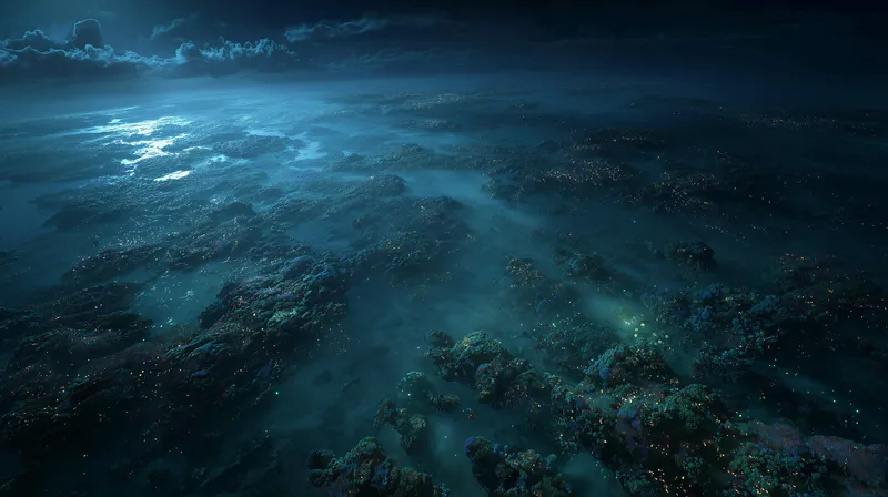 Moonlit Reef at the Edge of Night wallpaper