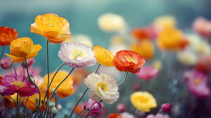 Poppy Field in Bloom wallpaper