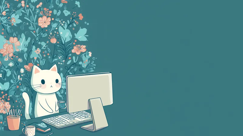 Cozy Cat at the Desk wallpaper