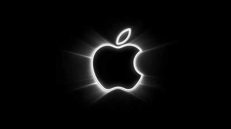 Glowing Apple Neon Dark wallpaper