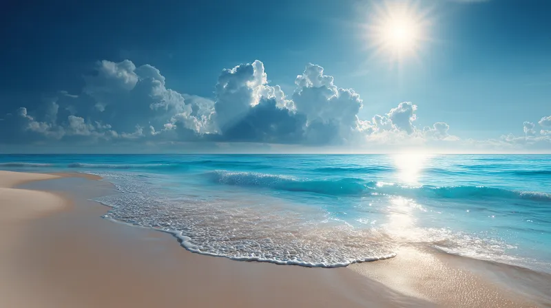 Sunlit Tropical Shore wallpaper