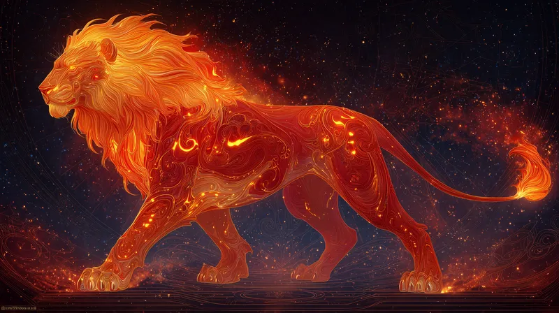 Ember King: The Celestial Fire Lion wallpaper