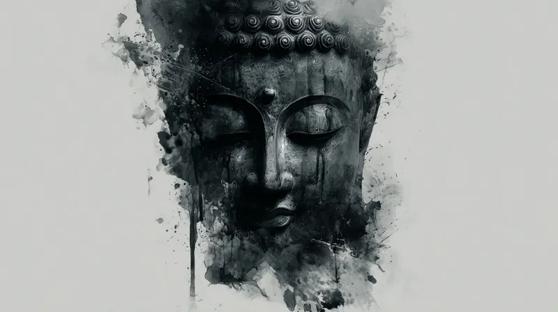 Serene Buddha in Ink wallpaper