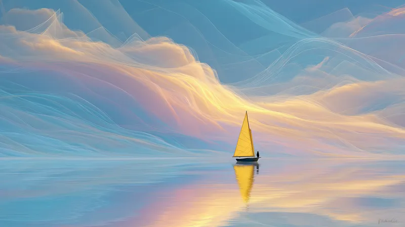 Golden Sail on Dreaming Waters wallpaper