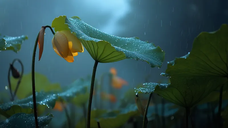 Lotus in the Rain wallpaper
