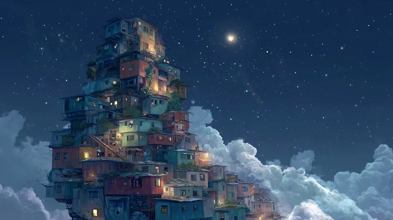 Favela in the Clouds wallpaper