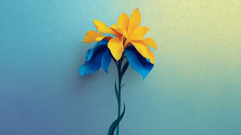 Golden Iris in Blue wallpaper