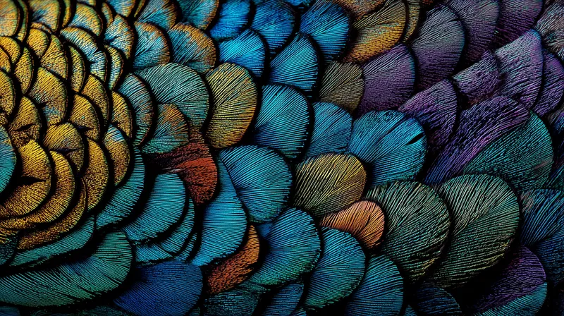 Iridescent Feather Mosaic wallpaper