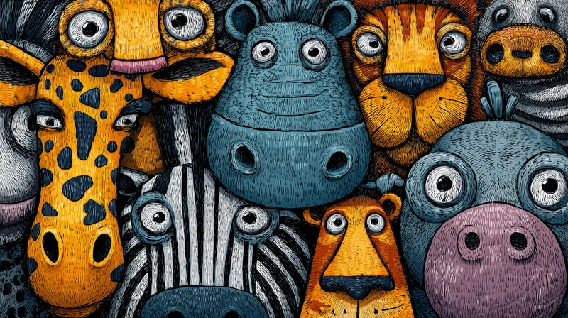 Cartoon Safari Squad wallpaper