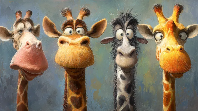 Four Funny Giraffes wallpaper
