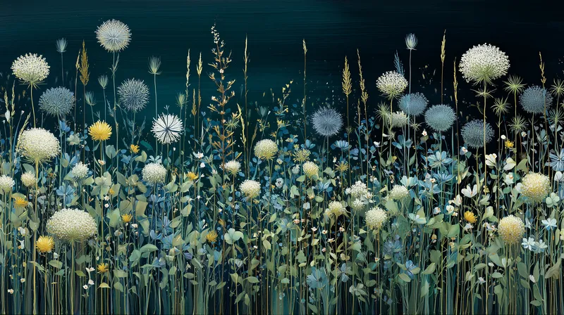 Moonlit Meadow Blooms wallpaper