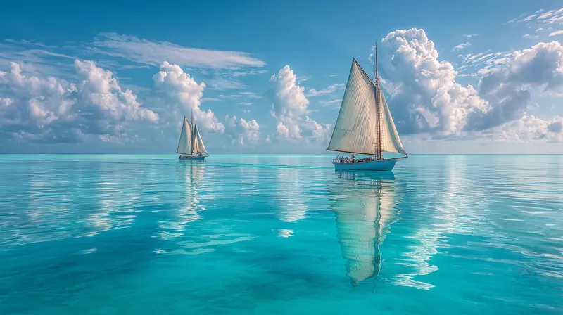 Twin Sails on Turquoise Seas wallpaper