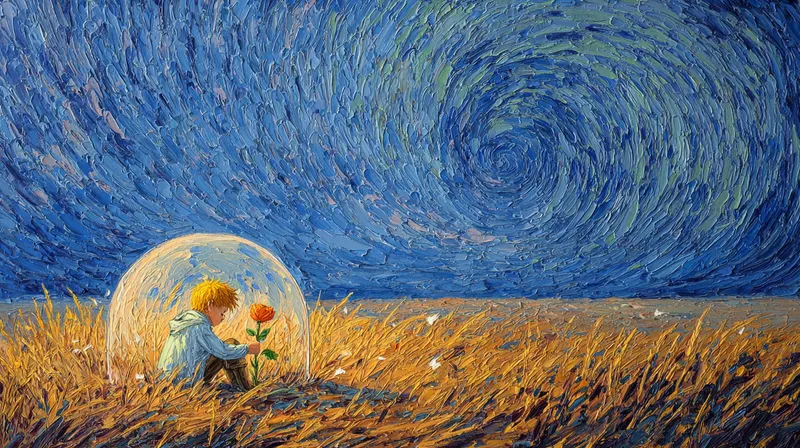 The Little Prince and His Rose wallpaper