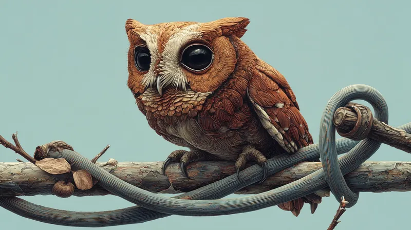 Little Owl on a Twisted Branch wallpaper