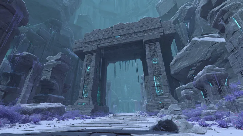 Frozen Ancient Gateway wallpaper